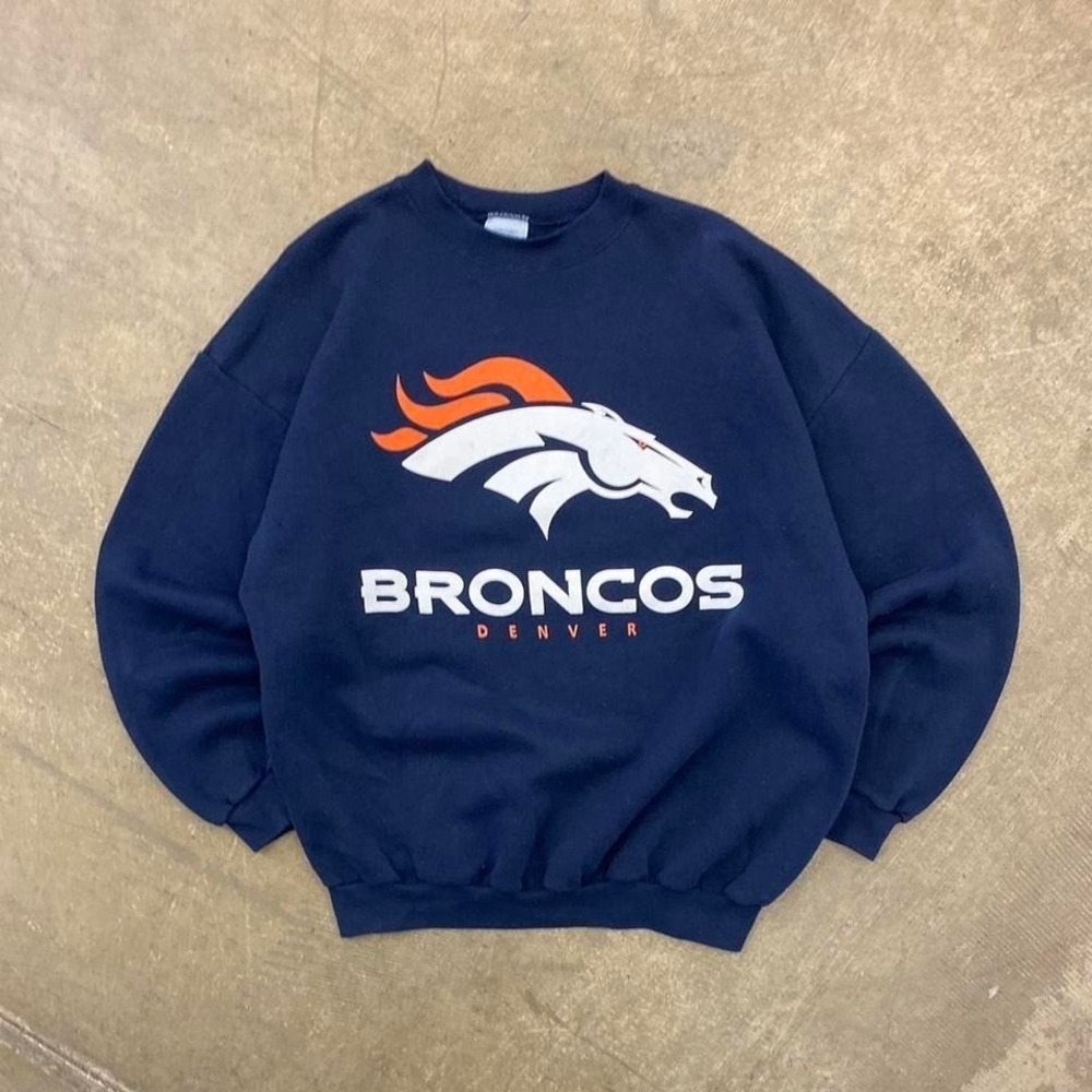 Vintage NFL Denver Broncos Logo 7 90s Crewneck Sweatshirt Size XL